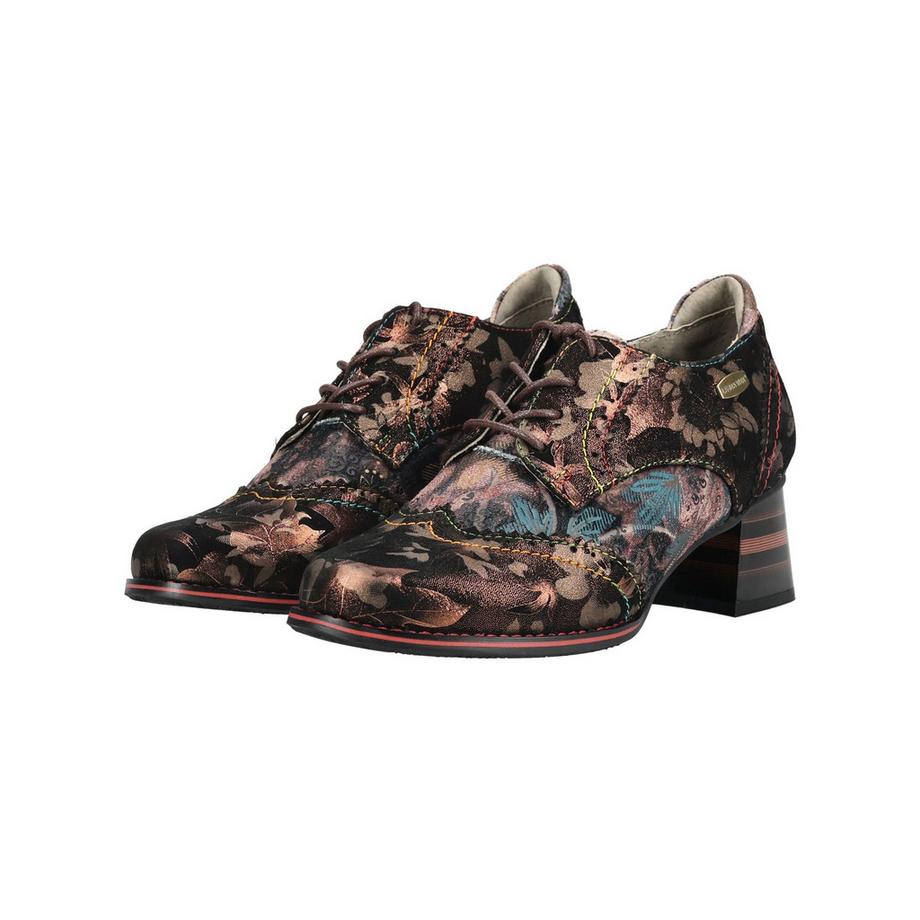 Laura Vita Chaussures à lacets à imprimé floral et talon  