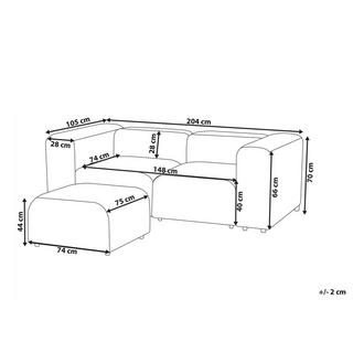 Beliani 2-Sitzer Sofa mit Ottomane aus Cord Modern FALSTERBO  