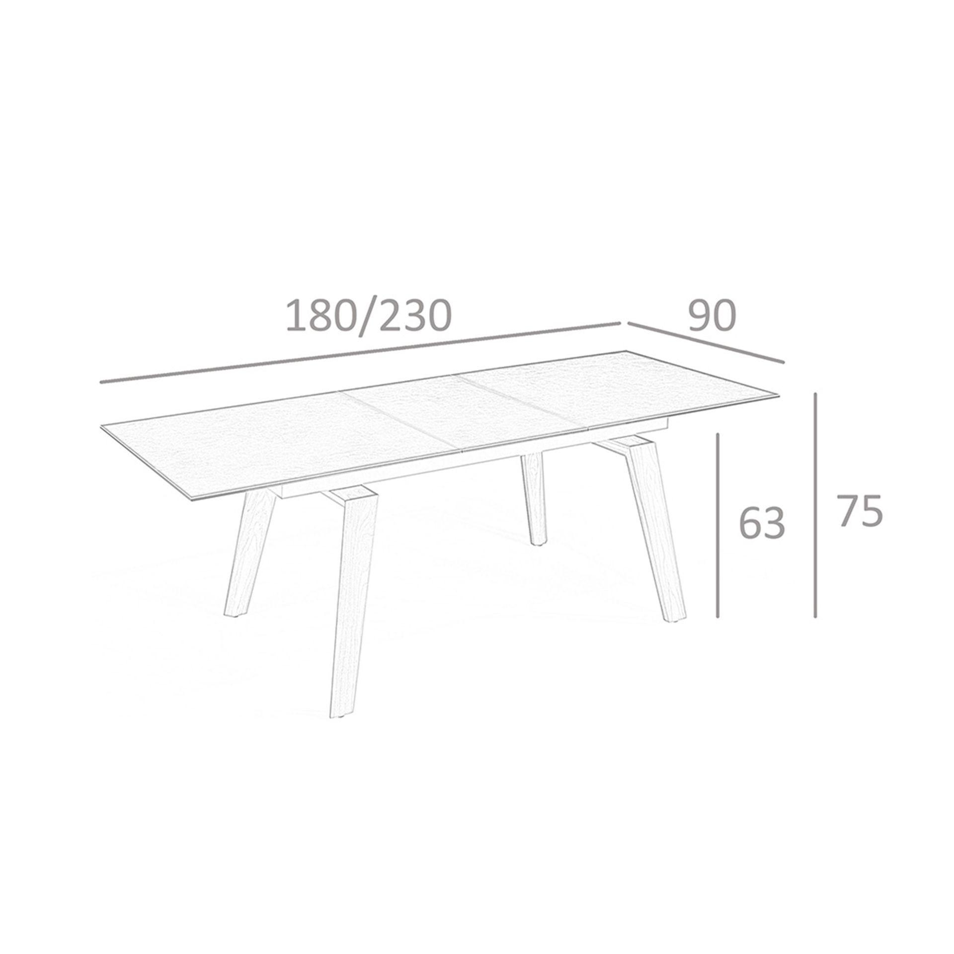 ANGEL CERDA Tavolo da pranzo allungabile rettangolare marmo porcellanato e noce  