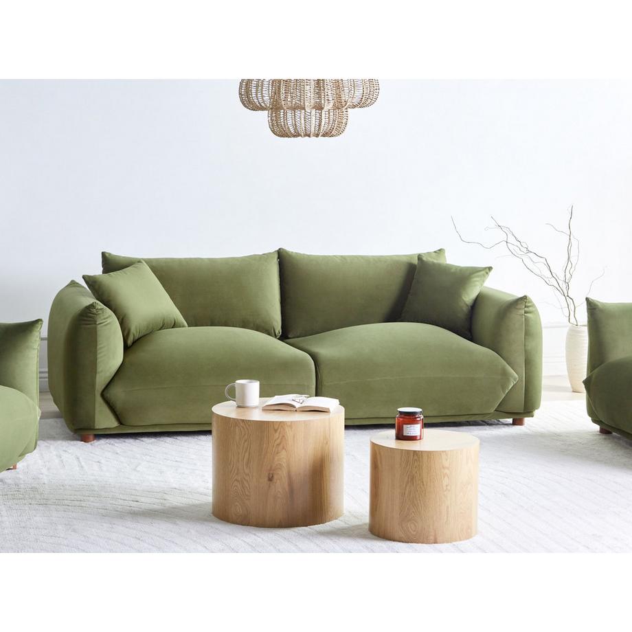 Beliani Canapé 3 places en Velours Glamour LUVOS  