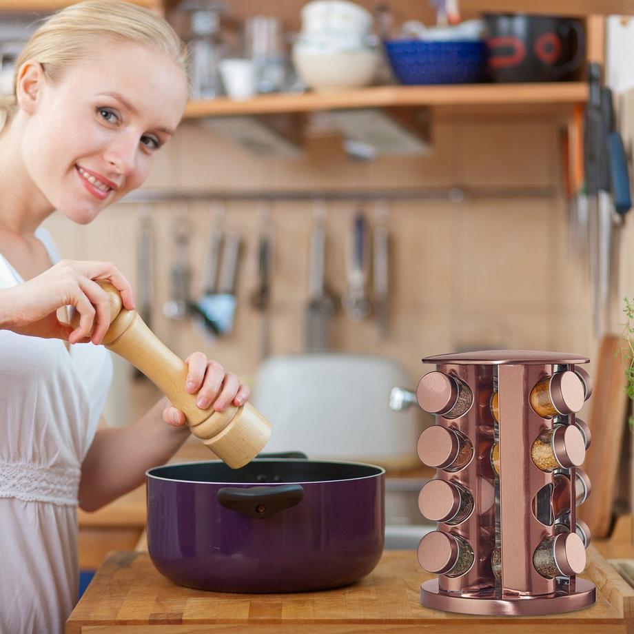 Northio Étagère à épices rotative avec 16 pots à épices  