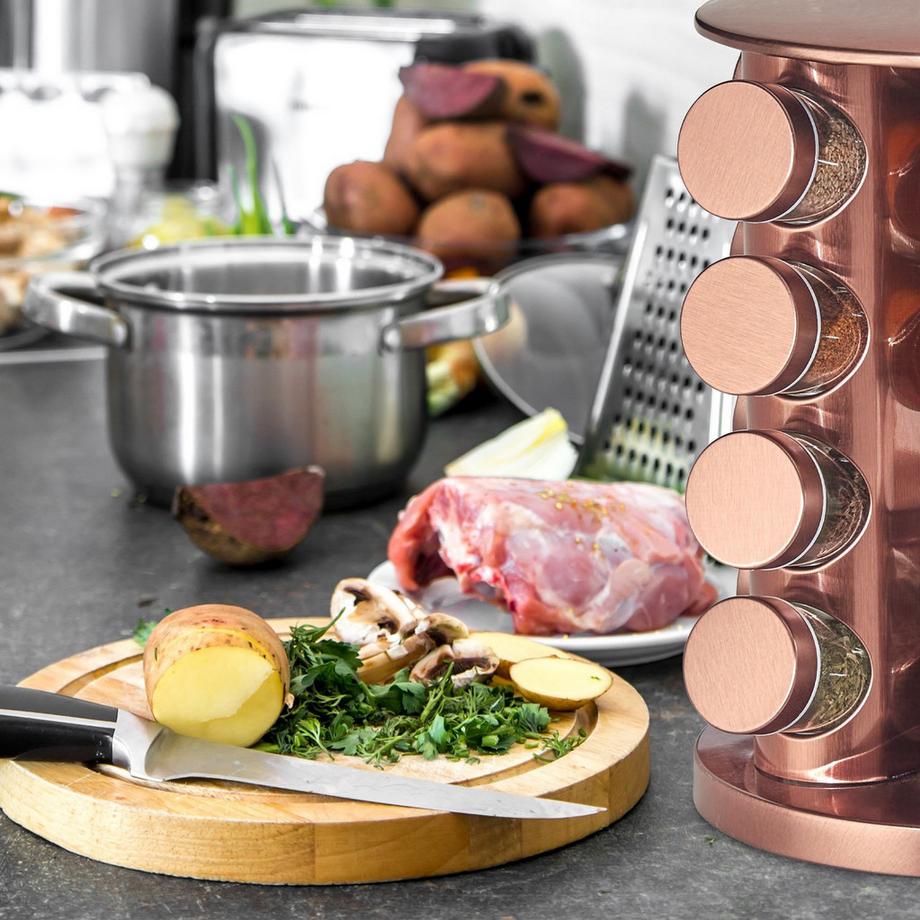 Northio Étagère à épices rotative avec 16 pots à épices  