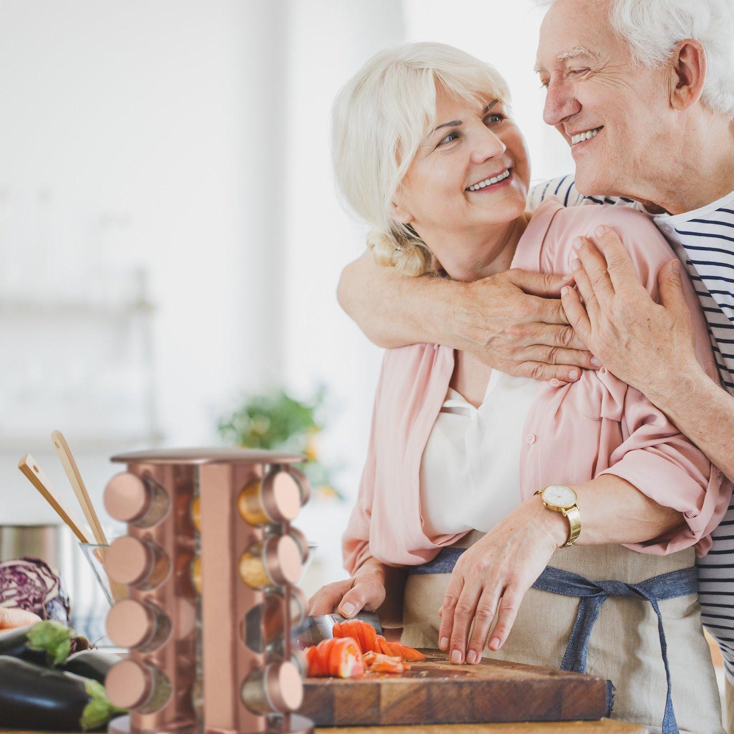 Northio Porta spezie girevole con 16 barattoli per spezie  