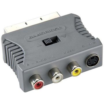 Adaptateur péritel péritel mâle - S-Vidéo, femelle + 3x RCA, femelle Gris