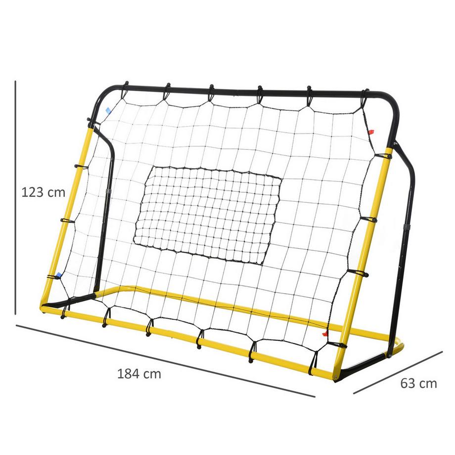 Northio  Kickback Fußball Rebounder Tor Rückprallwand Netz Für Fußball, Basketball, Baseball, Gelb+Schwarz, 184X63X123 Cm 