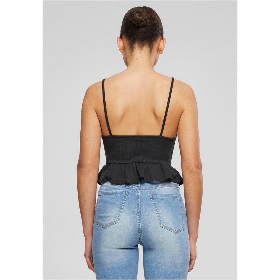 URBAN CLASSICS Tanktop mit Rüschen aus Waffelpiqué  