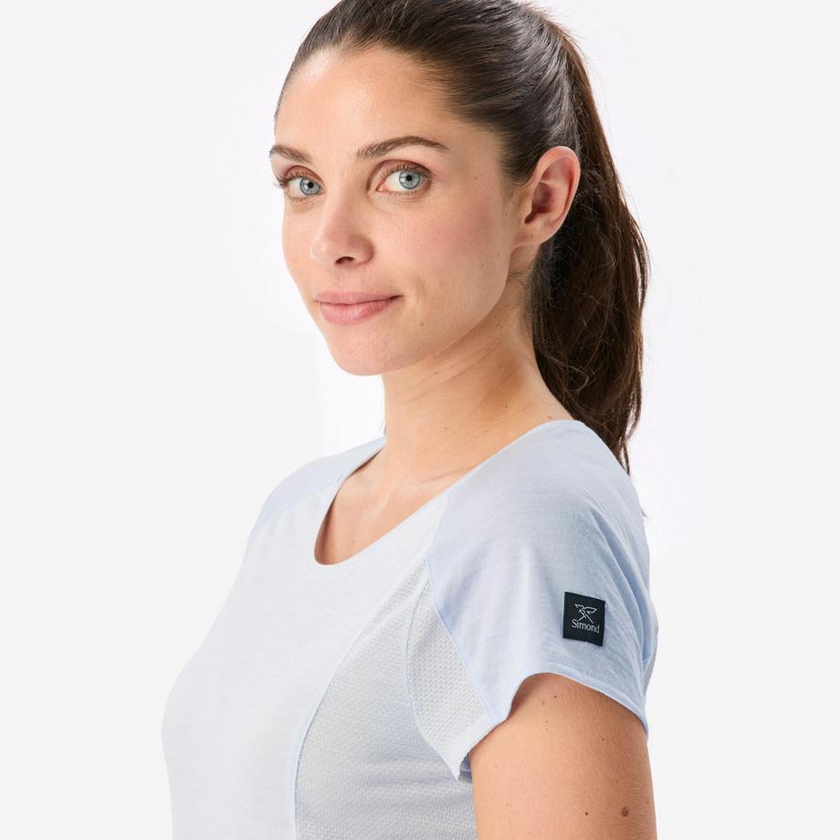 SIMOND TREK 500 -Trekking-T-Shirt mit kurzen Ärmeln aus Merinowolle, Merino Resist 
