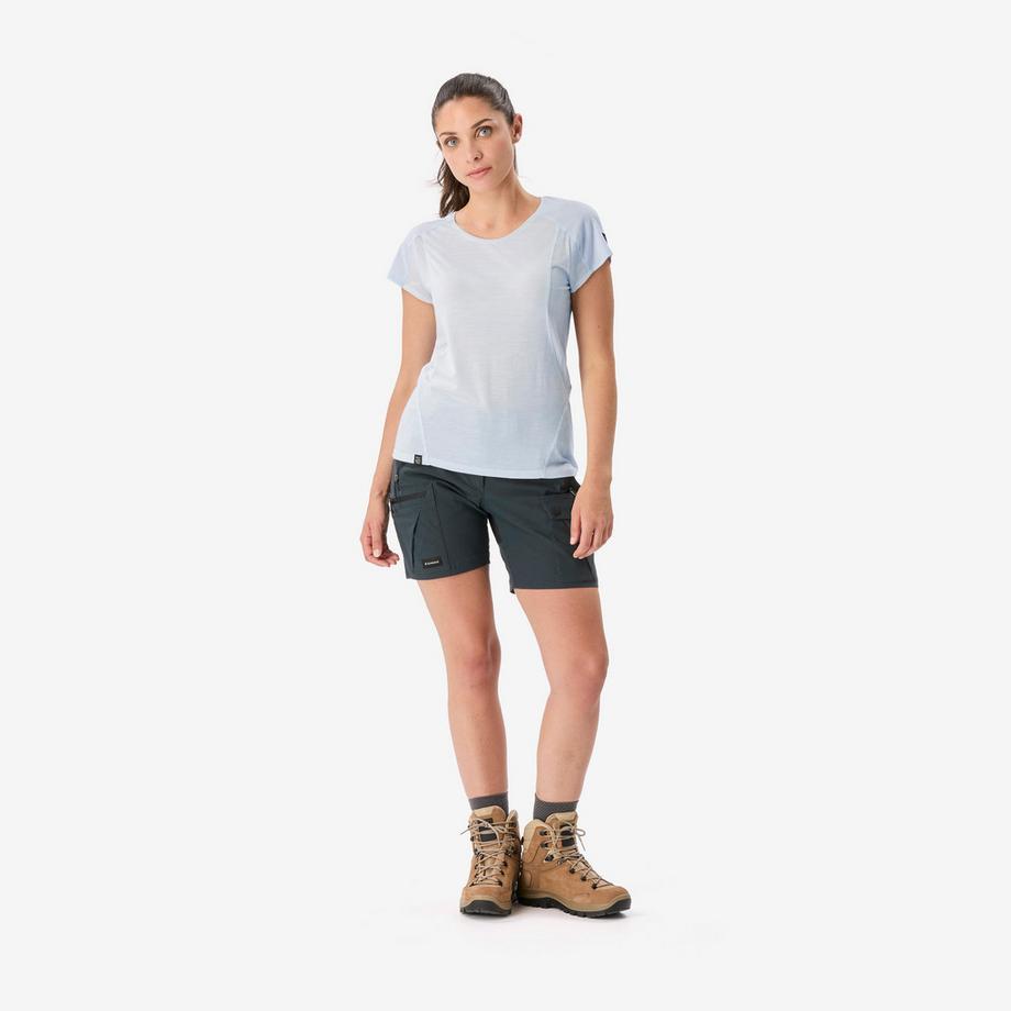 SIMOND TREK 500 -Trekking-T-Shirt mit kurzen Ärmeln aus Merinowolle, Merino Resist 