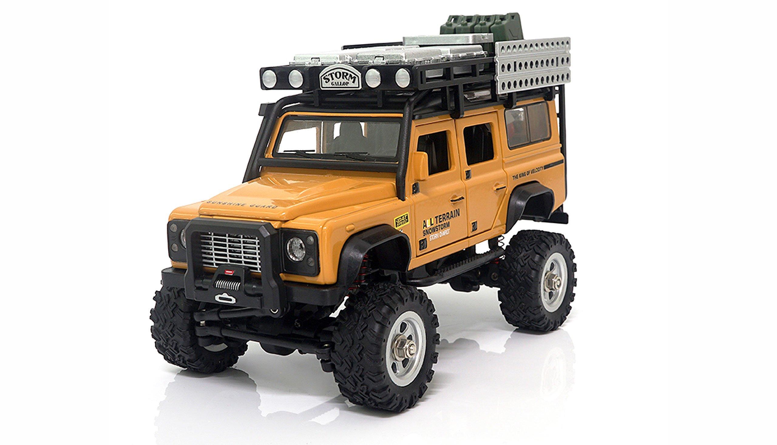 Amewi  Amewi D90X28 Metall Scale Crawler gelb modèle radiocommandé Camion à chenilles Moteur électrique 1:28 