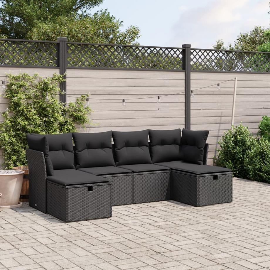 VidaXL set divano da giardino Polirattan  