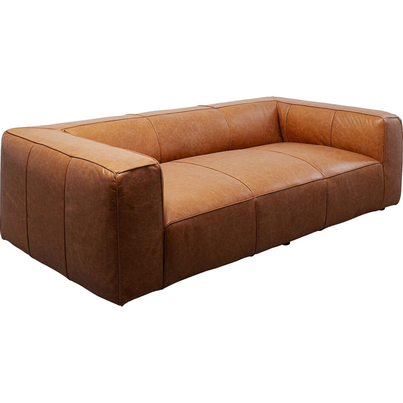 KARE Design Sofa Cubetto Smart Leder hellbraun 220  