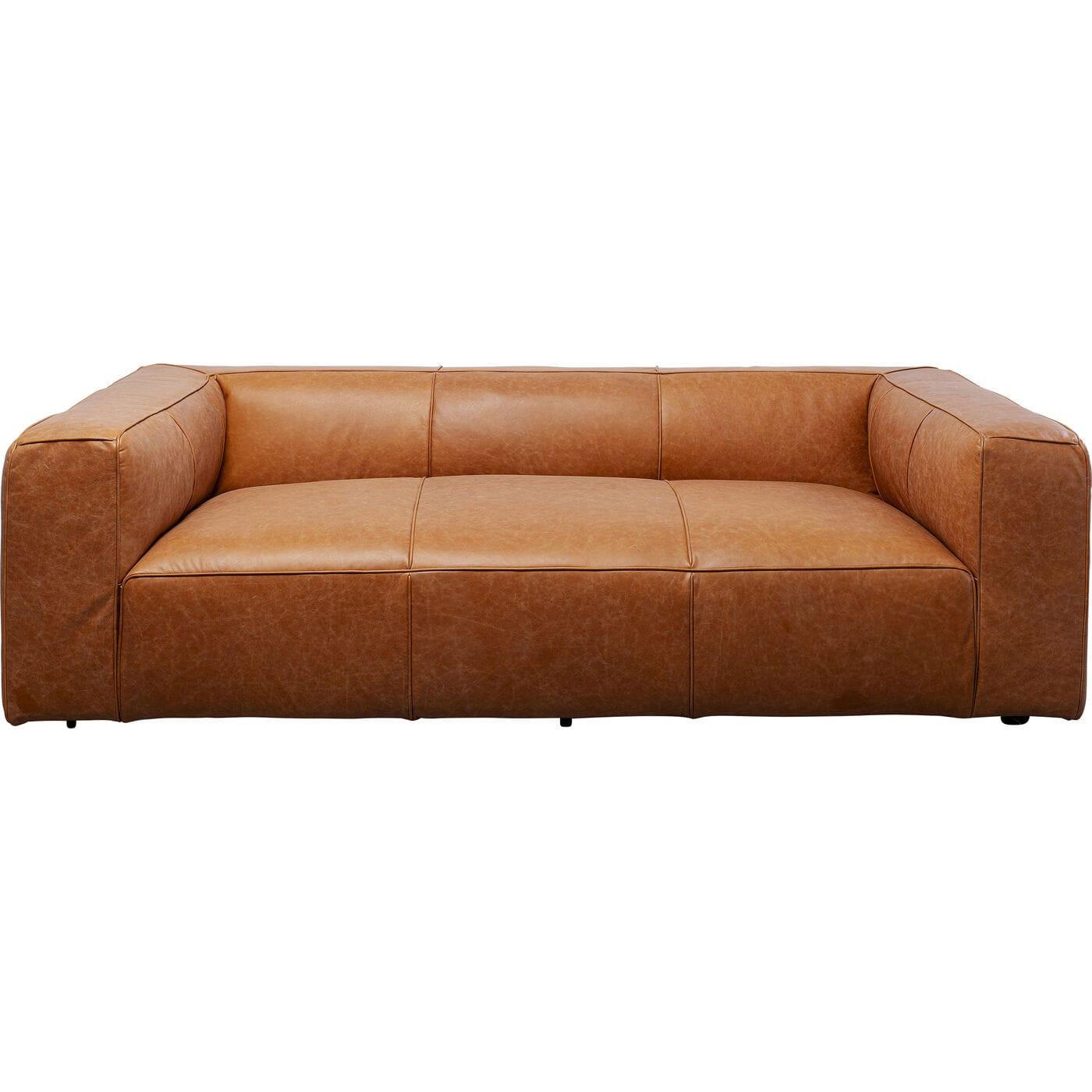 KARE Design Sofa Cubetto Smart Leder hellbraun 220  