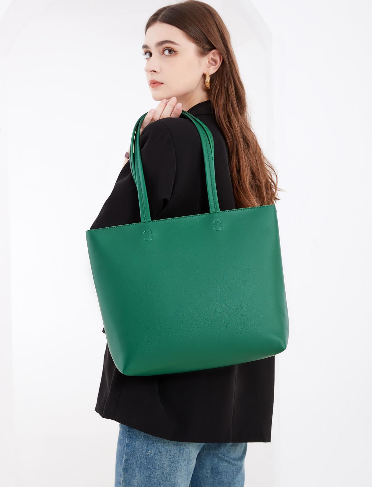 Only-bags.store PU Leder Shopper Tasche mit Reissverschluss und Innentasche  