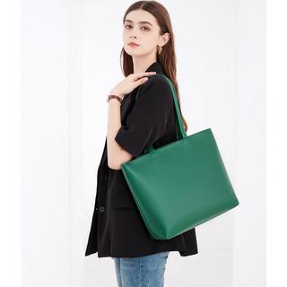 Only-bags.store PU Leder Shopper Tasche mit Reissverschluss und Innentasche  