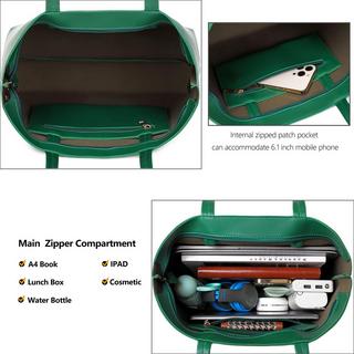 Only-bags.store PU Leder Shopper Tasche mit Reissverschluss und Innentasche  