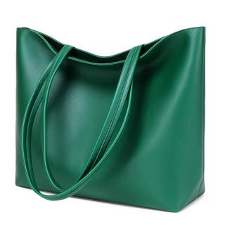 Only-bags.store PU Leder Shopper Tasche mit Reissverschluss und Innentasche  