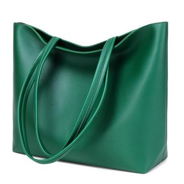 Henkeltaschen, einfache Handtaschen PU Leder Shopper Tasche für Arbeit, Schule, Einkaufen mit Reißverschluss und Innentasche