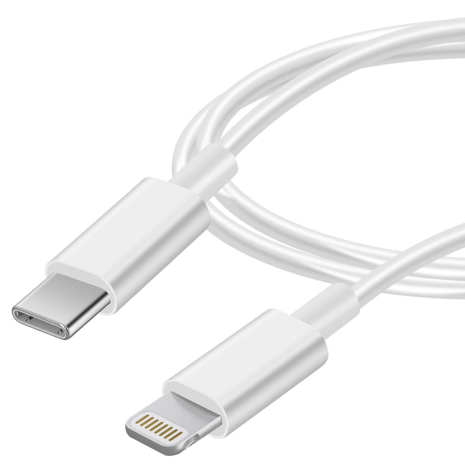 Avizar Câble USB-C vers lightning blanc 2m Power Delivery - charge