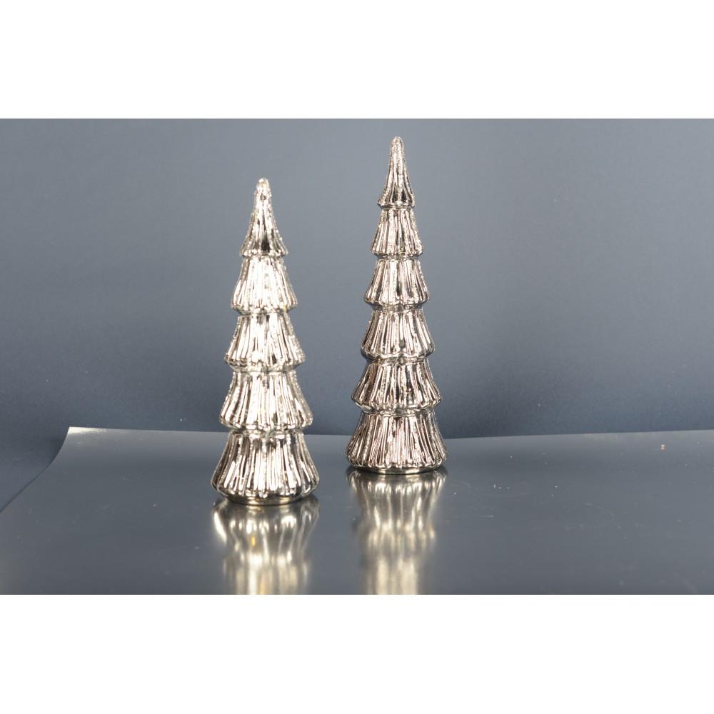 Aulica SAPIN ARGENT DECORATIF EN VERRE H29CM  