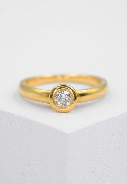 MUAU Schmuck  Bague Solitaire Diamant 0.25ct. or jaune 750 