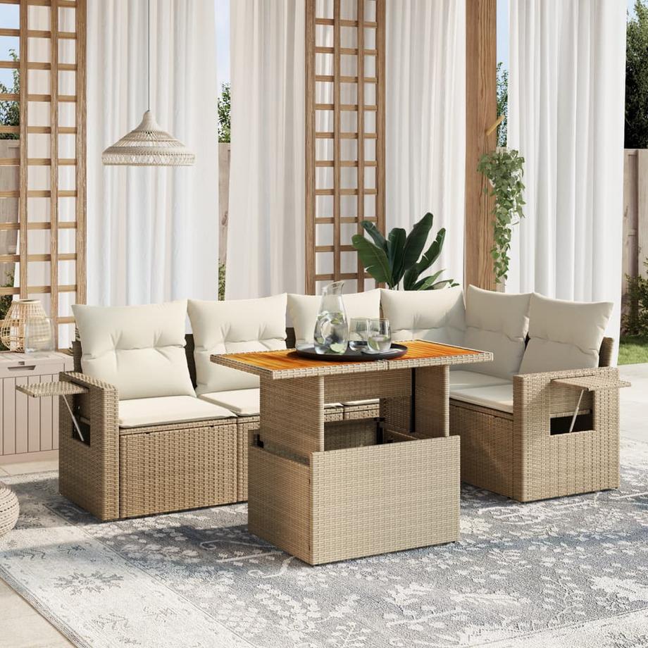 VidaXL set divano da giardino Polirattan  