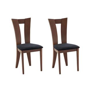 Vente-unique Lot de 2 chaises TIFFANY Hêtre massif  Noyer expresso  