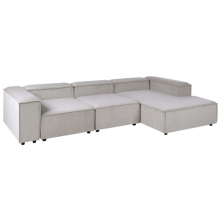 Beliani Canapé d'angle gauche en Velours côtelé Moderne ARDAL  