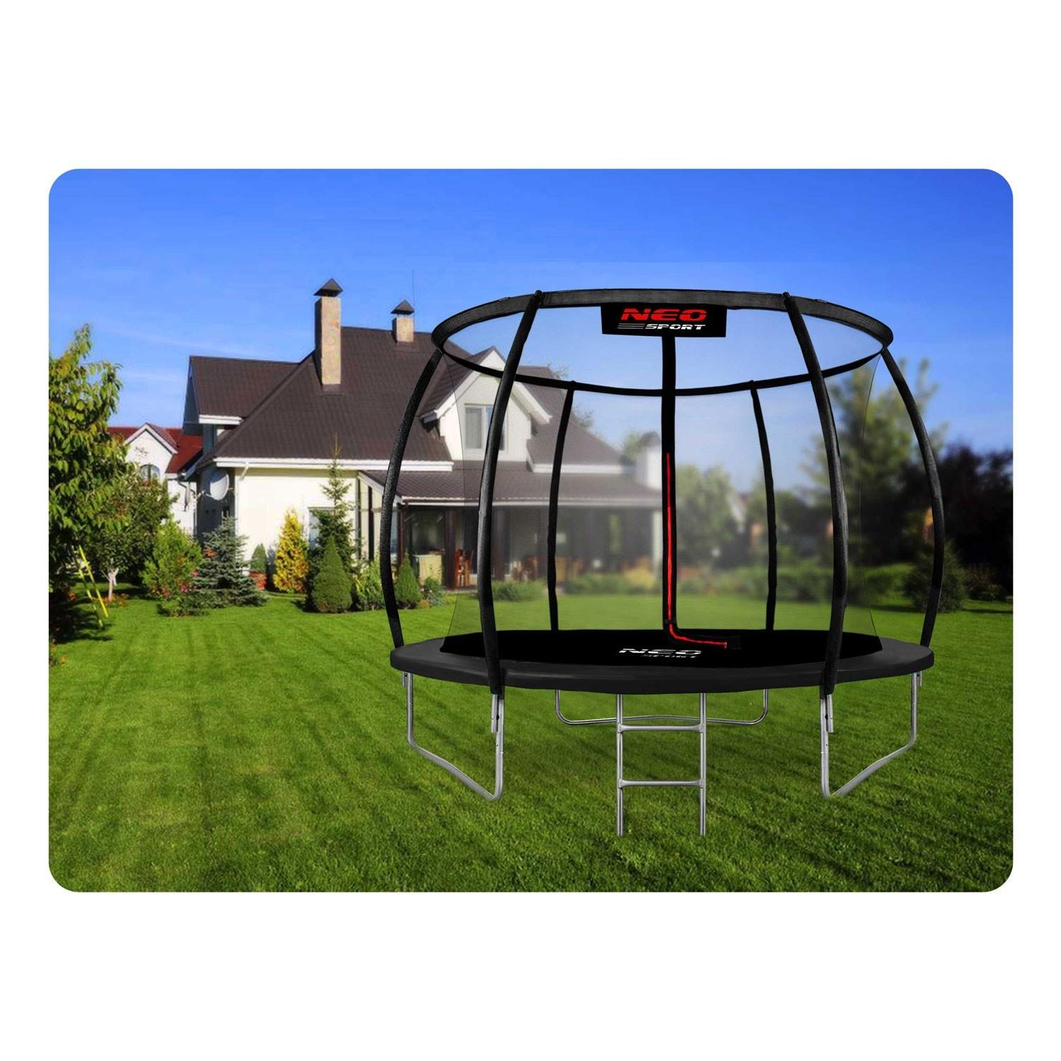 B2X Profiltrampolin für den Garten 8ft/252cm mit innerem Schutznetz von Neo-Sport  