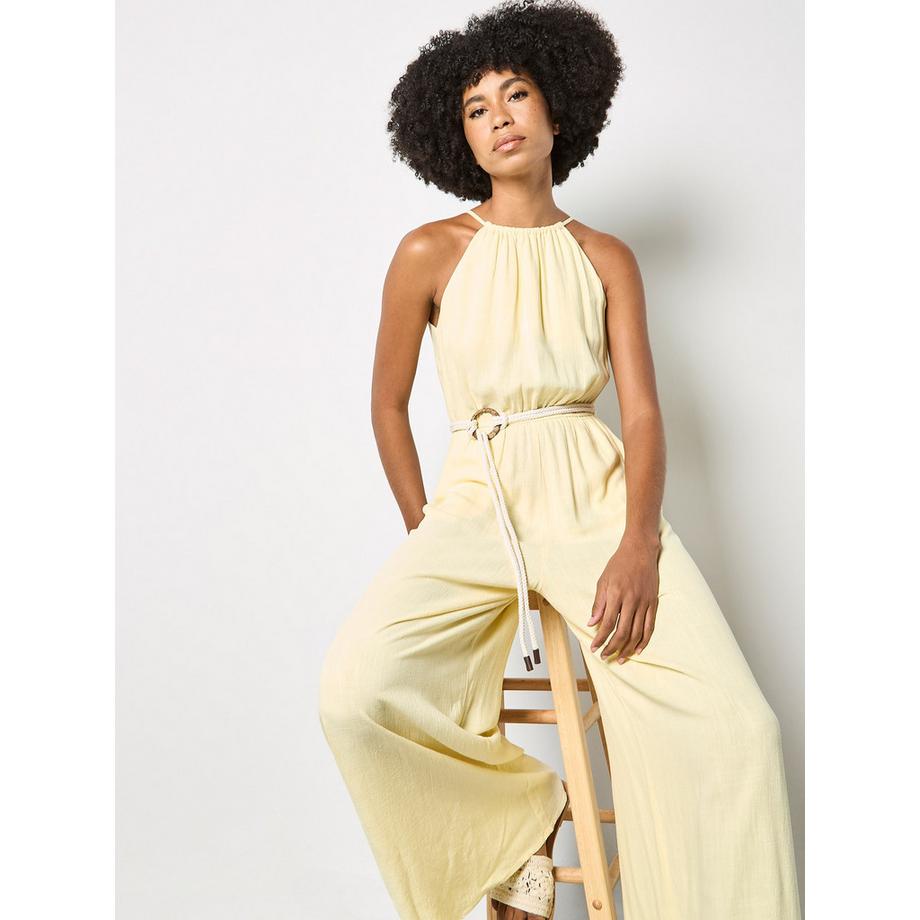 APRICOT Combinaison coton mélangé jambes larges  