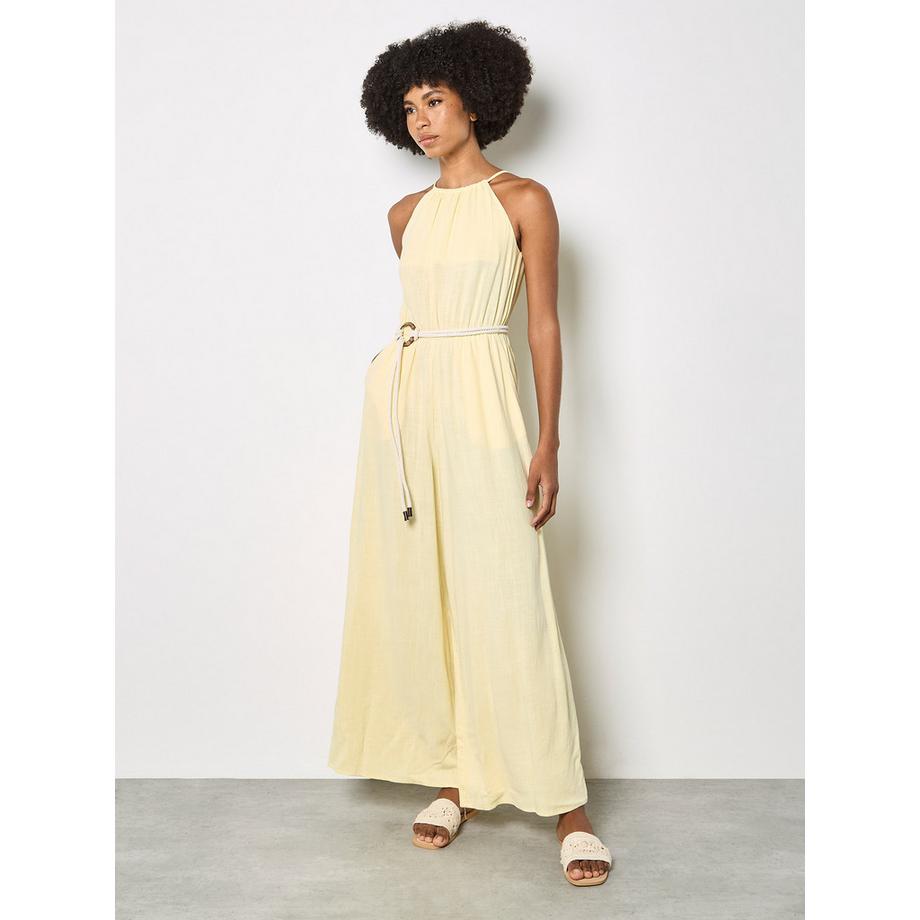 Jumpsuit aus Baumwollmischung mit weitem Bein