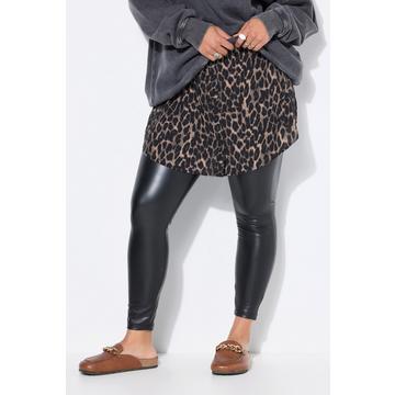 Gonna a strati dal taglio dritto con design leopardato