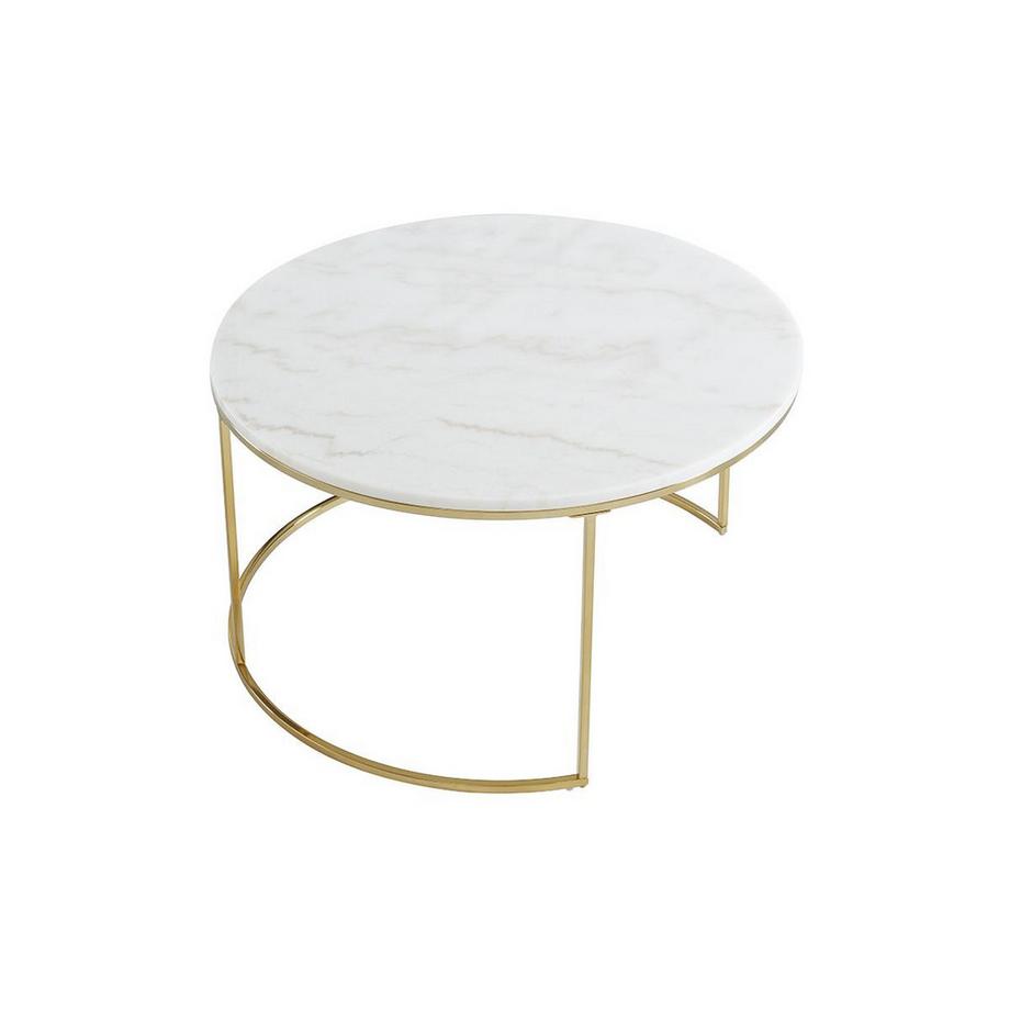Vente-unique Tables basses gigognes ANGELA Marbre métal doré  