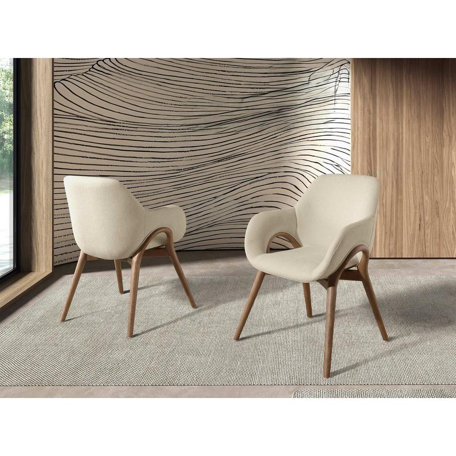 ANGEL CERDA Sedia in tessuto beige  