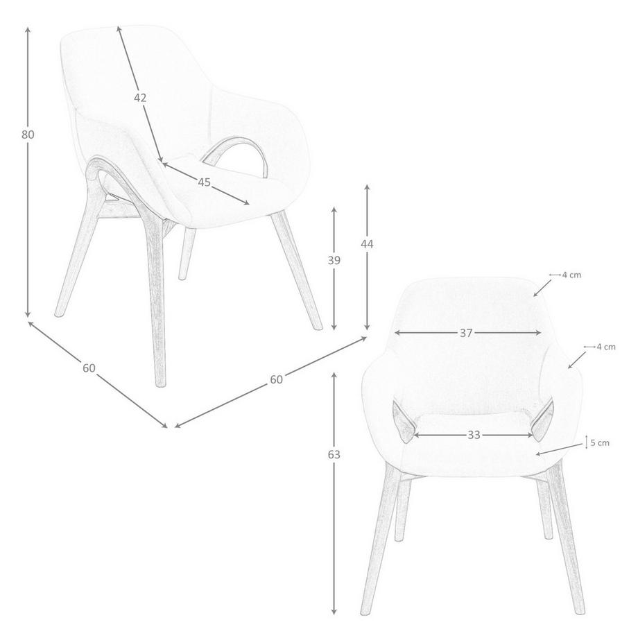 ANGEL CERDA Sedia in tessuto beige  