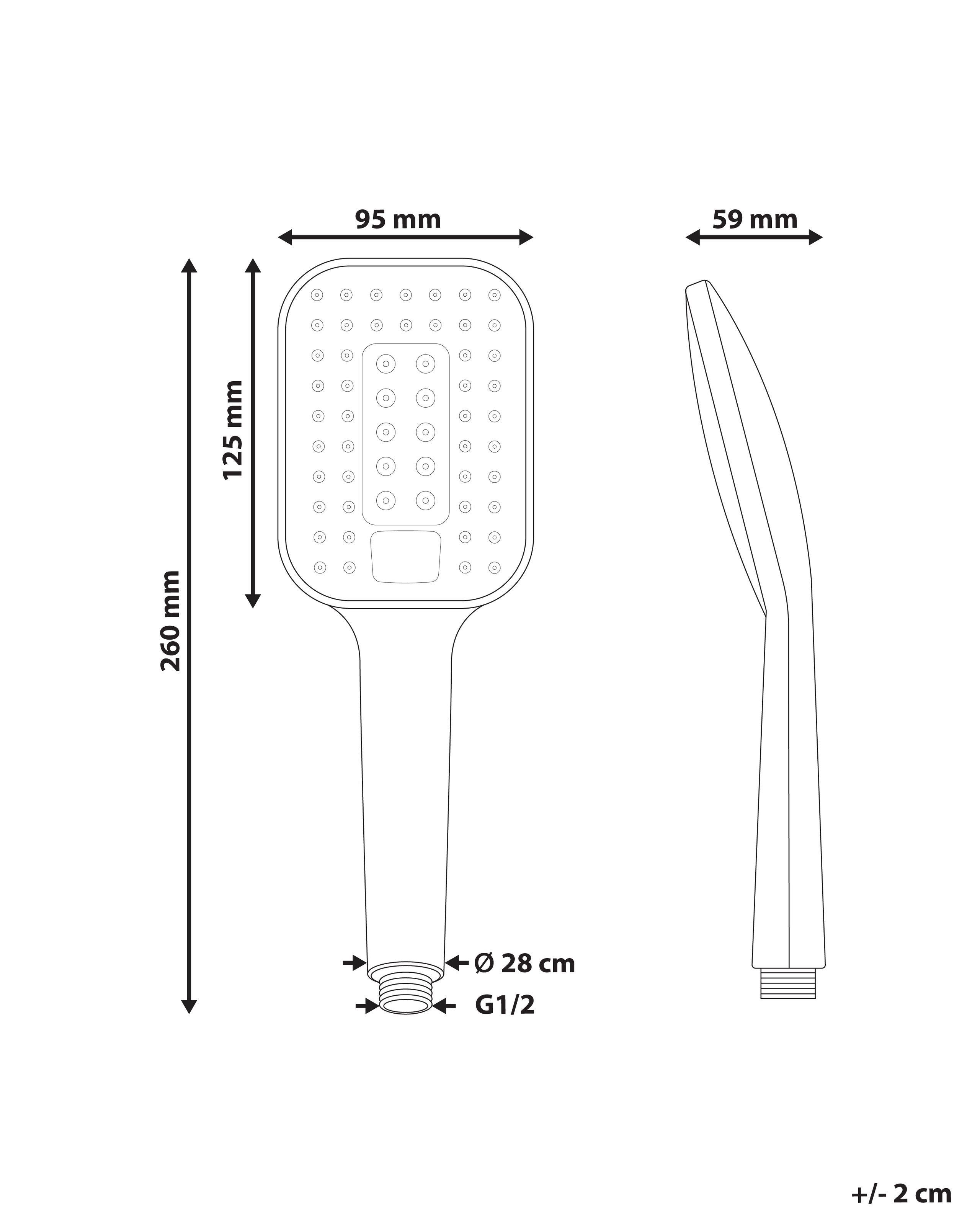 Beliani Kit doccia con soffione e flessibile en ABS (materiale sintetico resistente) Classico TINGO  