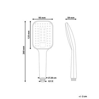 Beliani Kit doccia con soffione e flessibile en ABS (materiale sintetico resistente) Classico TINGO  