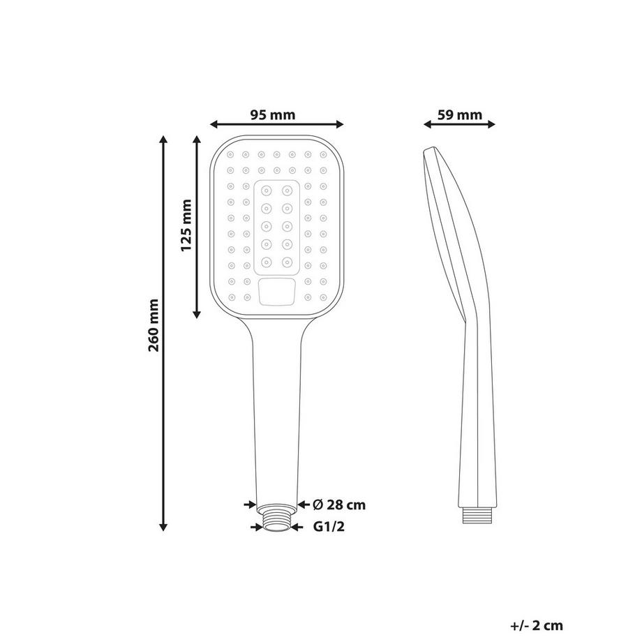 Beliani Kit de pommeau de douche avec tuyau flexible en ABS (matière synthétique durable) Traditionnel TINGO  