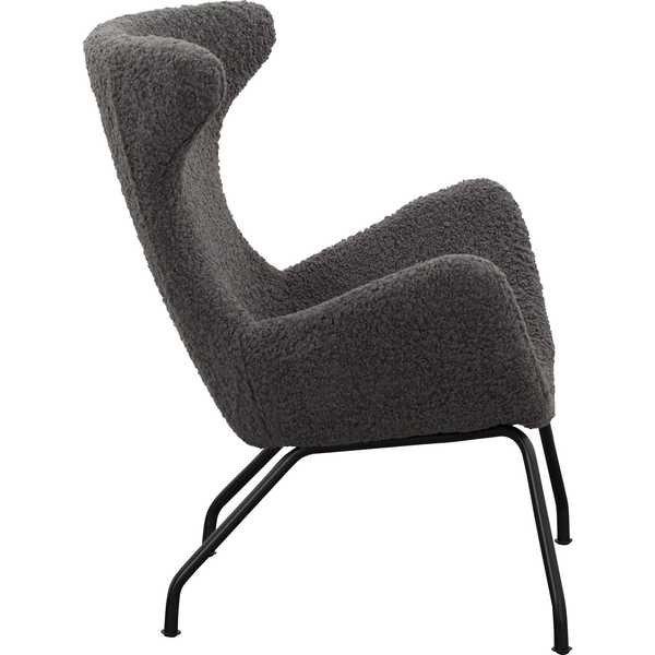 mutoni Fauteuil relax peluche fourrure gris  