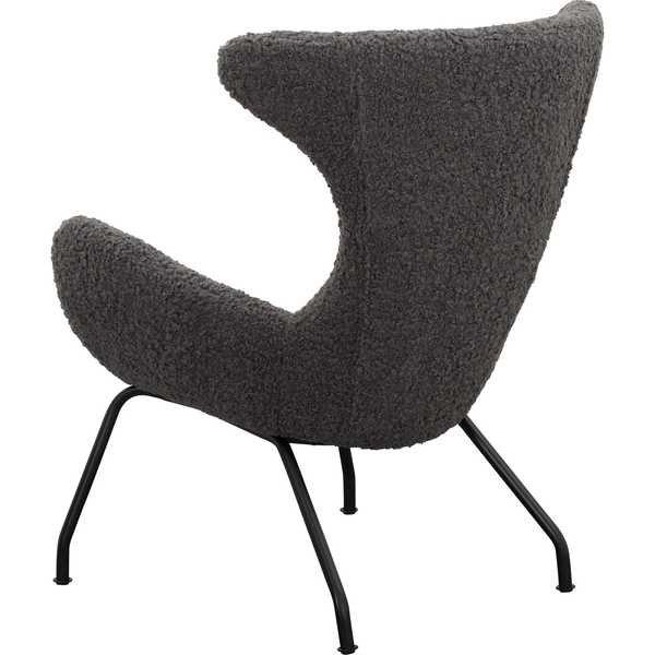 mutoni Fauteuil relax peluche fourrure gris  