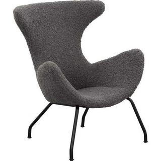 mutoni Fauteuil relax peluche fourrure gris  