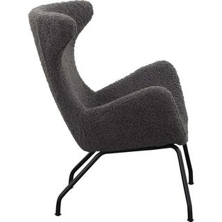 mutoni Fauteuil relax en peluche grise  