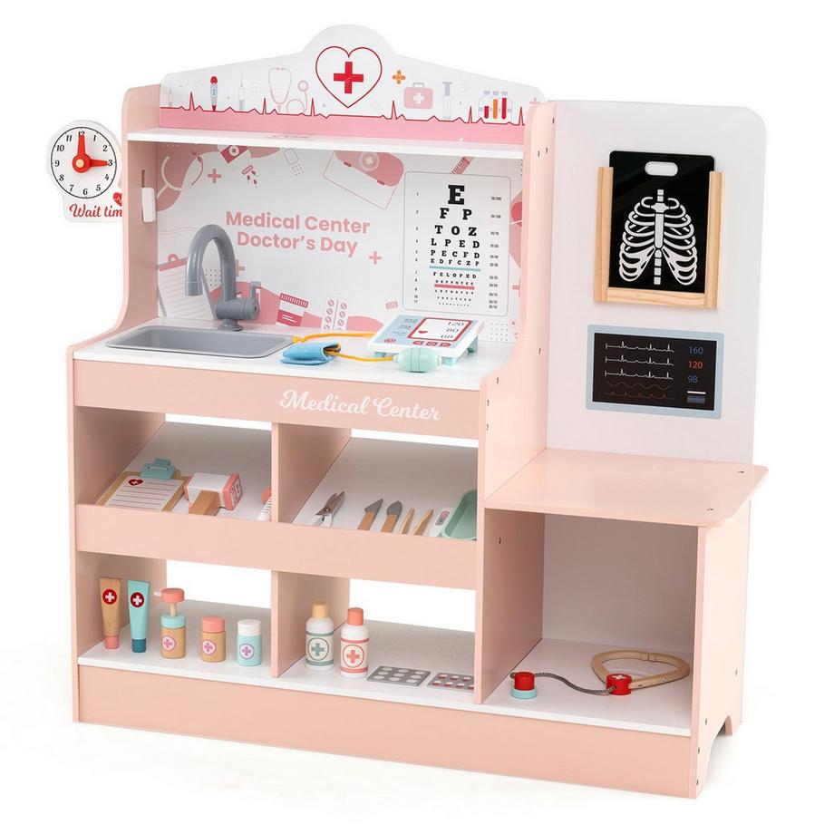 Jeu de docteur en bois, 24 pièces