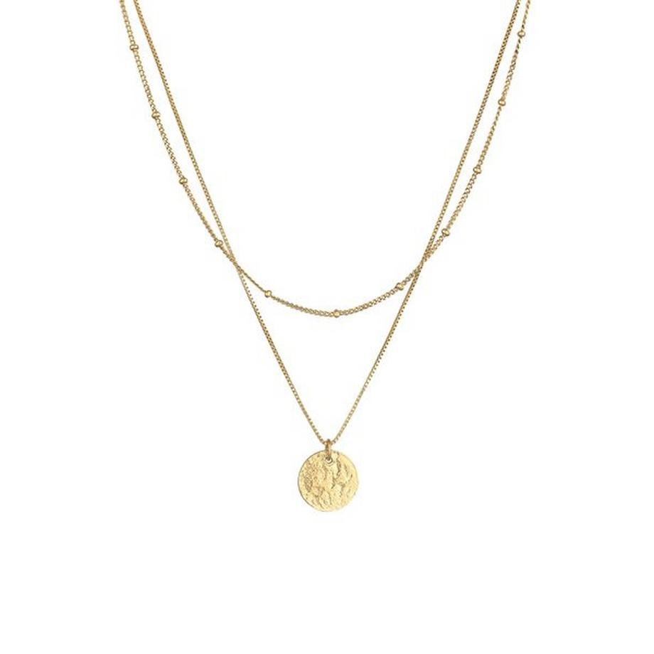 Elli  Collier Pendentif Femme Plaque 2 Couches 