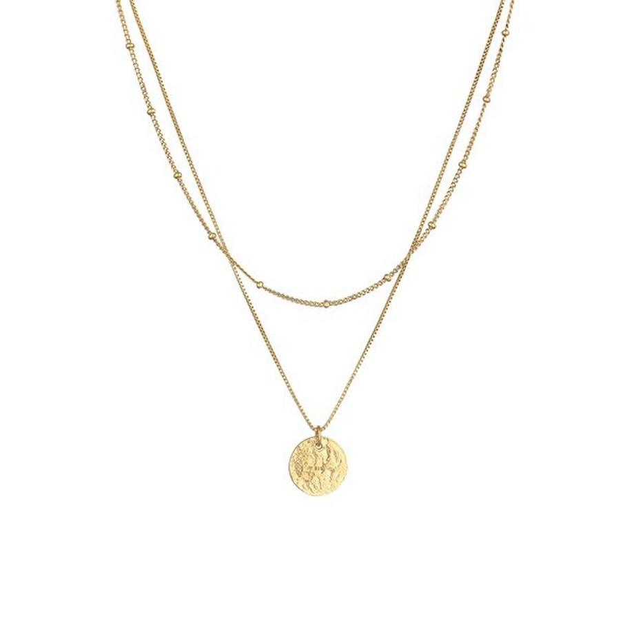 Elli  Collier Pendentif Femme Plaque 2 Couches 