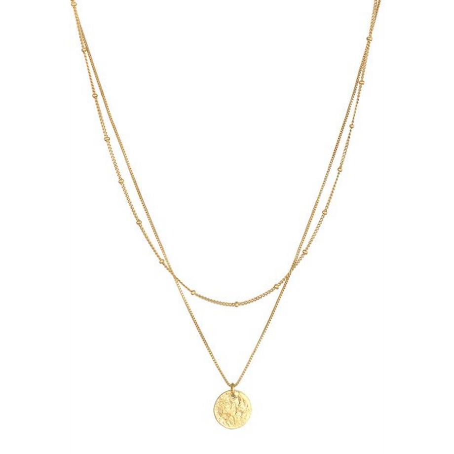 Elli  Collier Pendentif Femme Plaque 2 Couches 