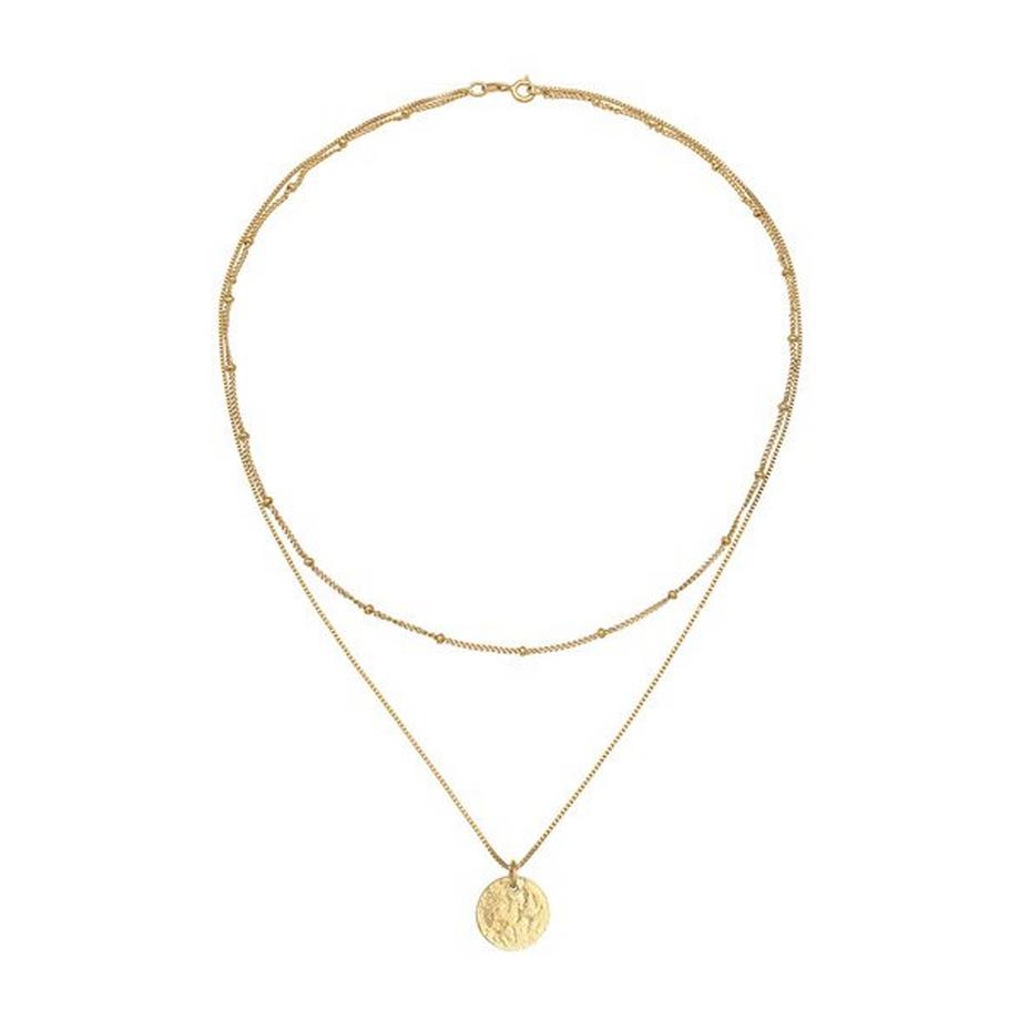 Elli  Collier Pendentif Femme Plaque 2 Couches 