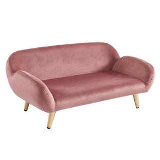 Vente-unique  Tiersofa Samt & Holz, ZOLIA 