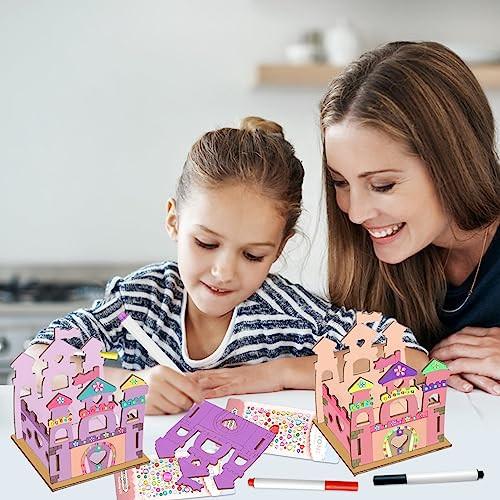 Activity-board  Château en bois de princesse, château en bois à peindre pour les enfants bricoleurs 