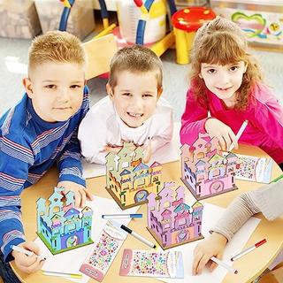 Activity-board  Prinzessin Holzschloss Bastelset, Holzschloss zum Bemalen für DIY Kinder 