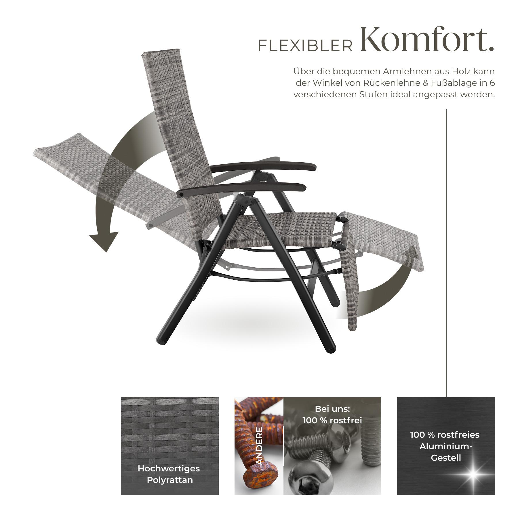 Tectake Fauteuil de relaxation BRISBANE avec structure en aluminium  